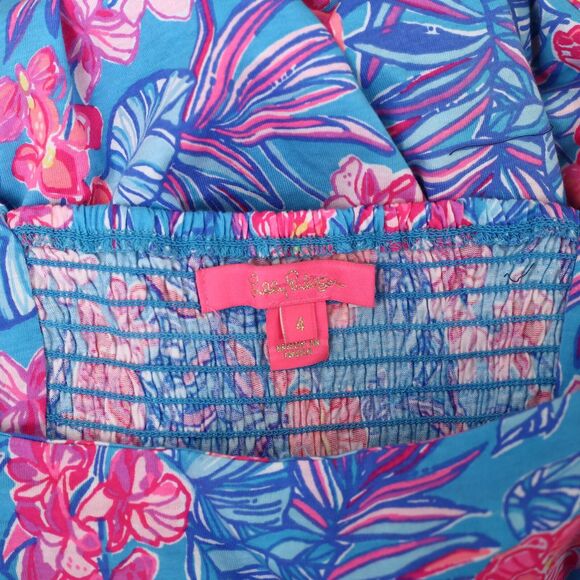 Lilly Pulitzer Delaney Short Sleeve Mini Dress Cumulus Blue Printed S-4 279936 - Picture 11 of 15